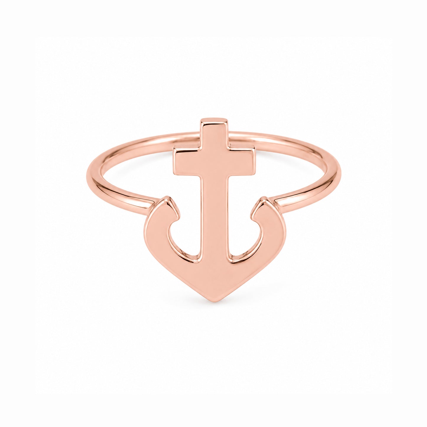 14K Gold Anchor Ring