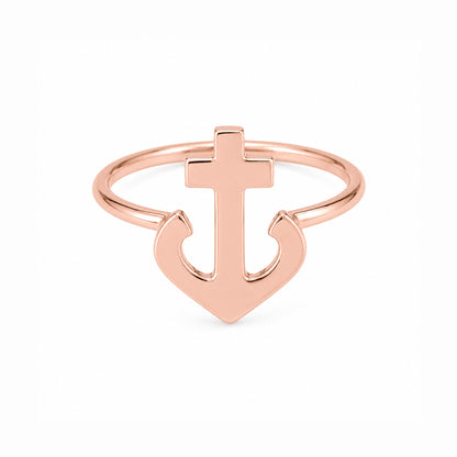 14K Gold Anchor Ring