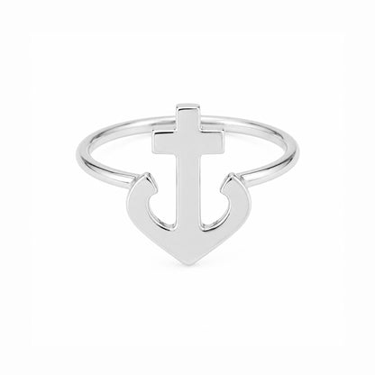 14K Gold Anchor Ring