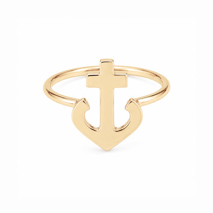 14K Gold Anchor Ring