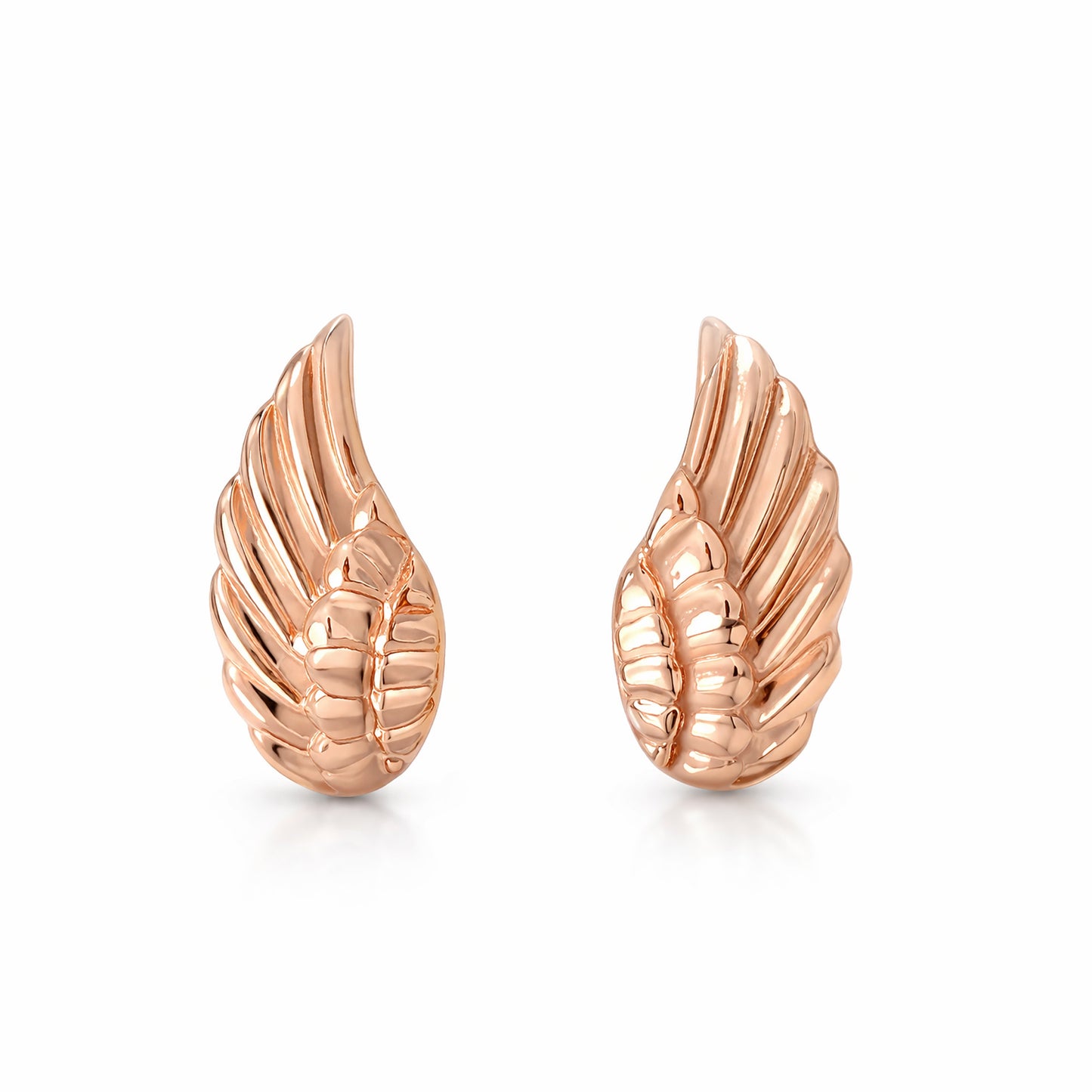 14K Gold Angel Wings Stud Earrings
