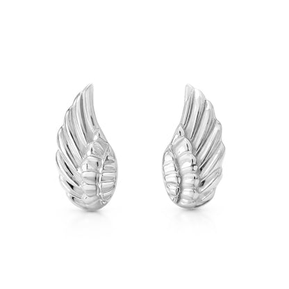 14K Gold Angel Wings Stud Earrings
