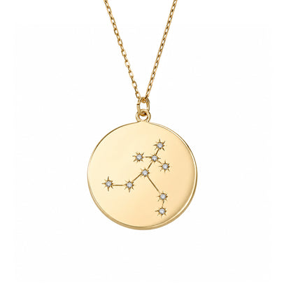 Zodiac Constellation Collection: Aquarius 14K Gold & Diamond Pendant Necklace