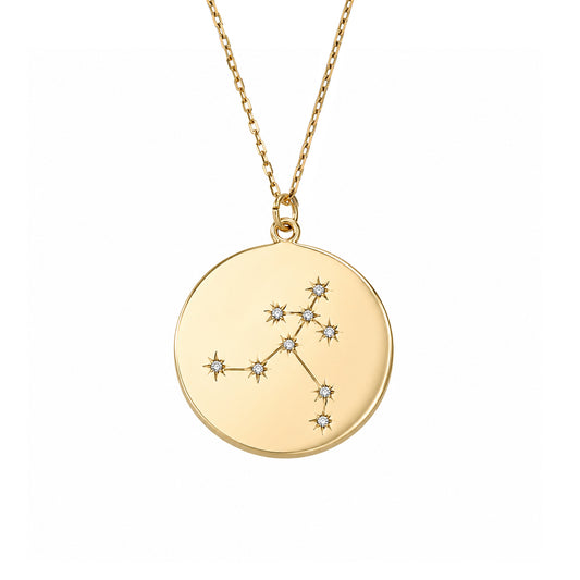 Zodiac Constellation Collection: Aquarius 14K Gold & Diamond Pendant Necklace