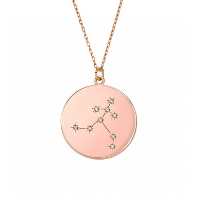 Zodiac Constellation Collection: Aquarius 14K Gold & Diamond Pendant Necklace