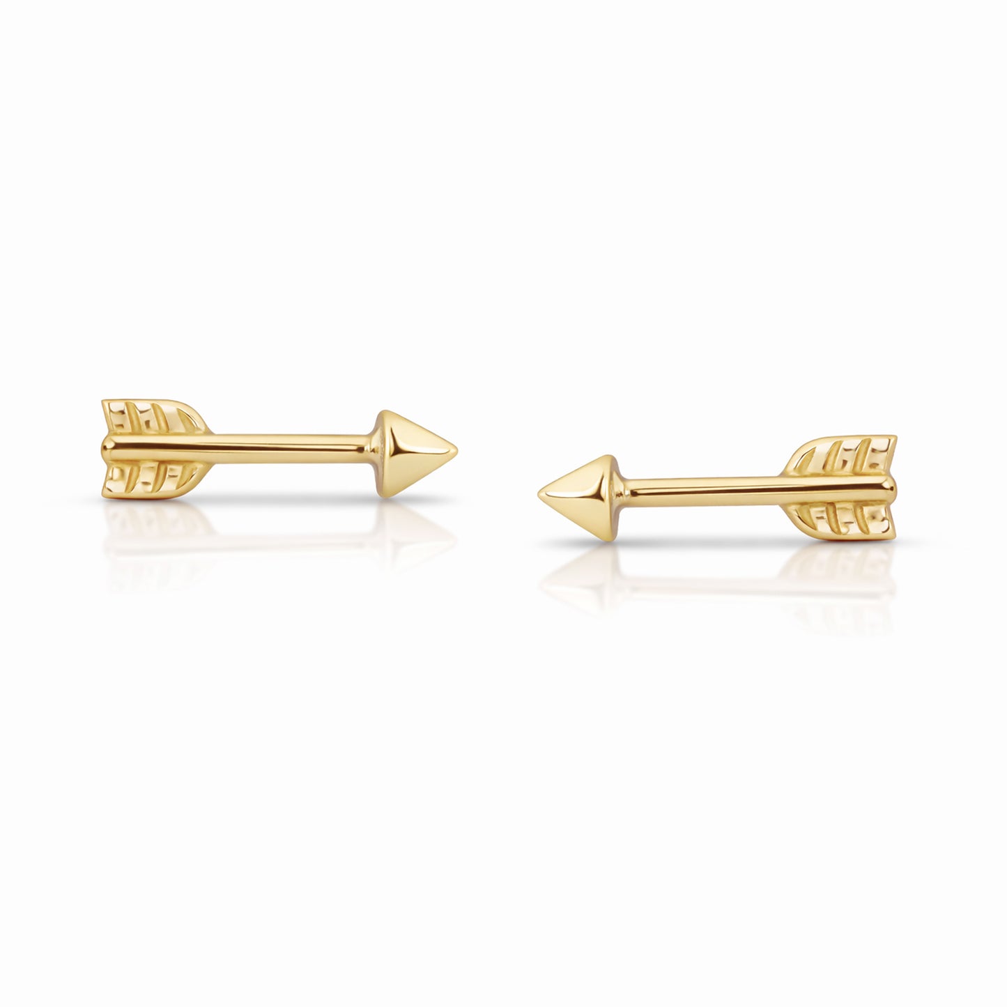 14K Gold Arrow Stud Earrings