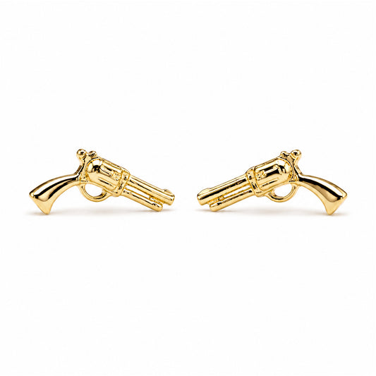 14K Gold Gun Stud Earrings