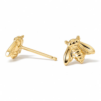 14K Gold Bumblebee Stud Earrings