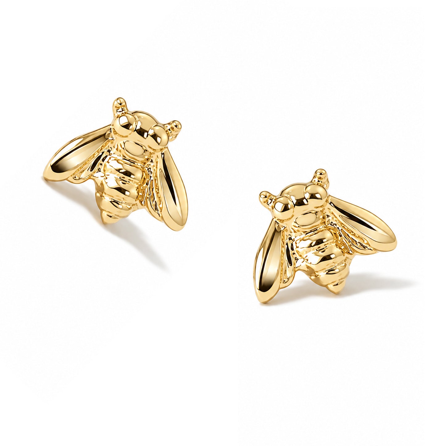 14K Gold Bumblebee Stud Earrings