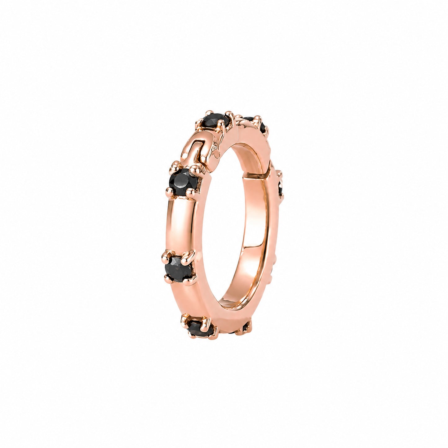 14K Gold Black Diamond Round Charm Enhancer