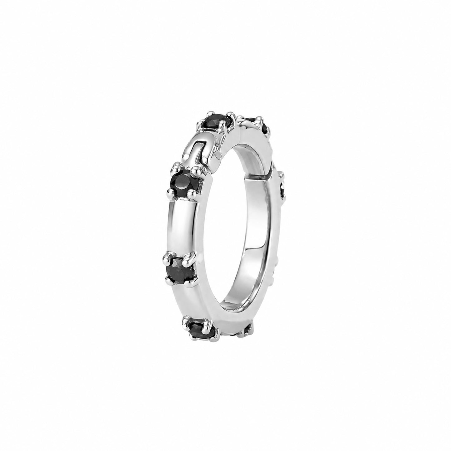 14K Gold Black Diamond Round Charm Enhancer