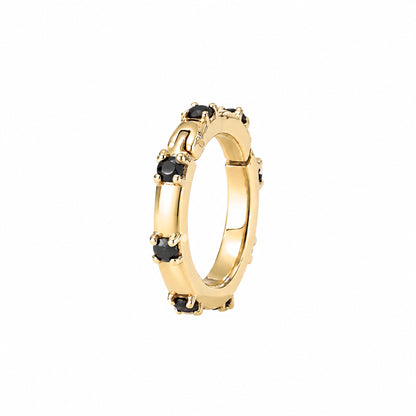 14K Gold Black Diamond Round Charm Enhancer