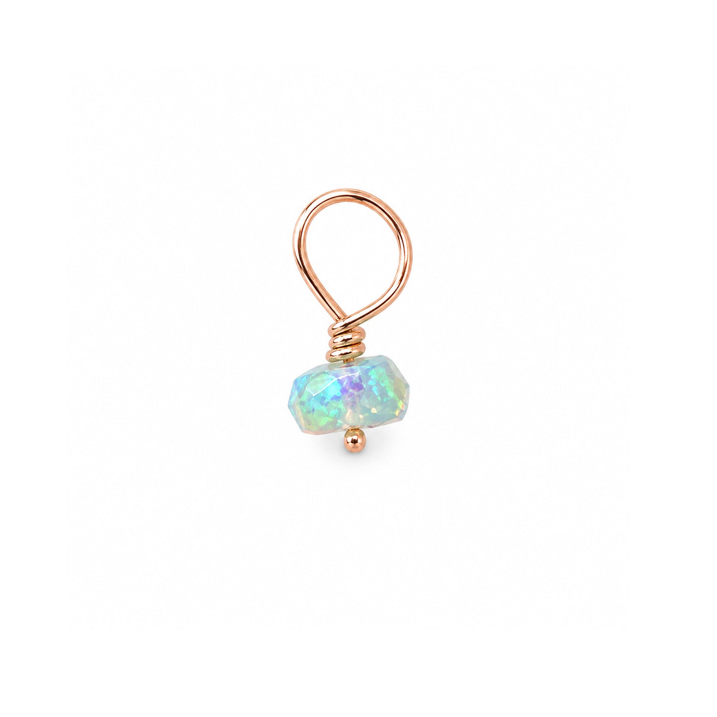 14K Gold Mini Opal Rondelle Bead Pendant
