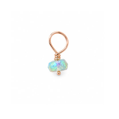 14K Gold Mini Opal Rondelle Bead Pendant