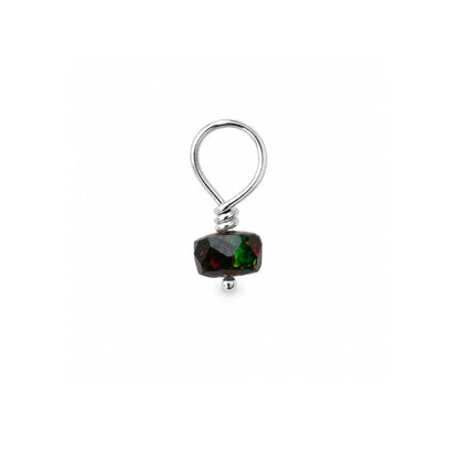 14K Gold Mini Black Opal Rondelle Bead Pendant