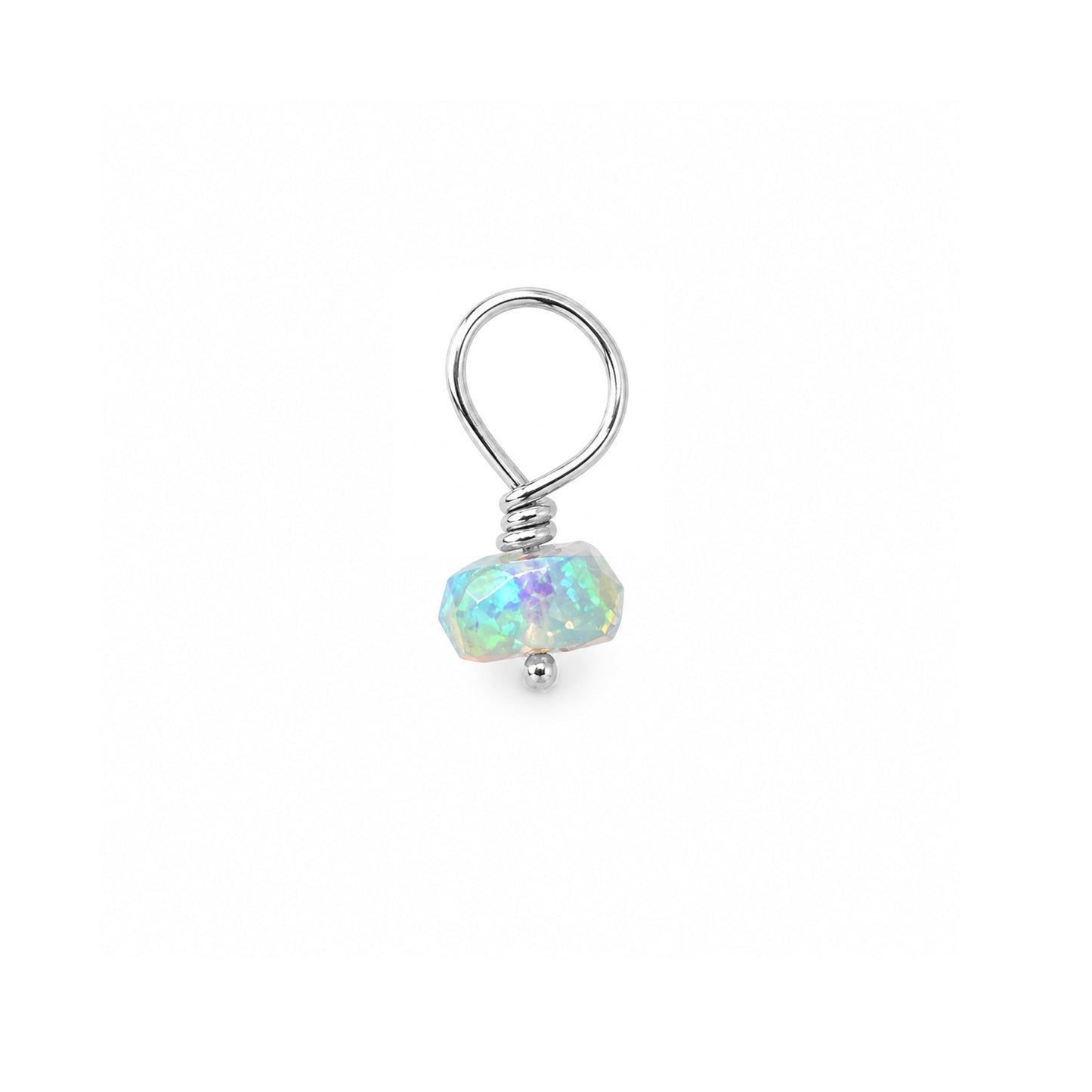 14K Gold Mini Opal Rondelle Bead Pendant