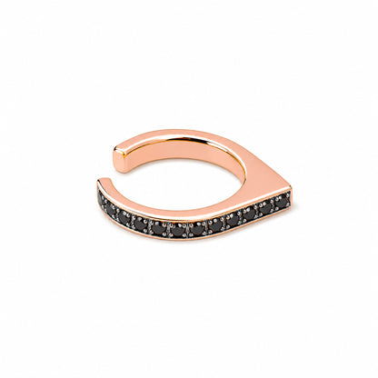 Spike Collection: 14K Gold Pavé Black Diamond Spike Point Ear Cuff