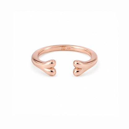 14K Gold Bone Shaped Open Stack Ring