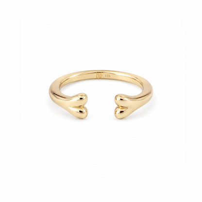 14K Gold Bone Shaped Open Stack Ring