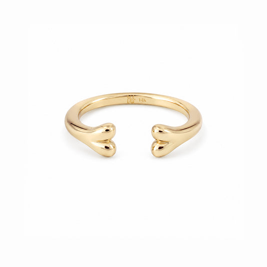 14K Gold Bone Shaped Open Stack Ring