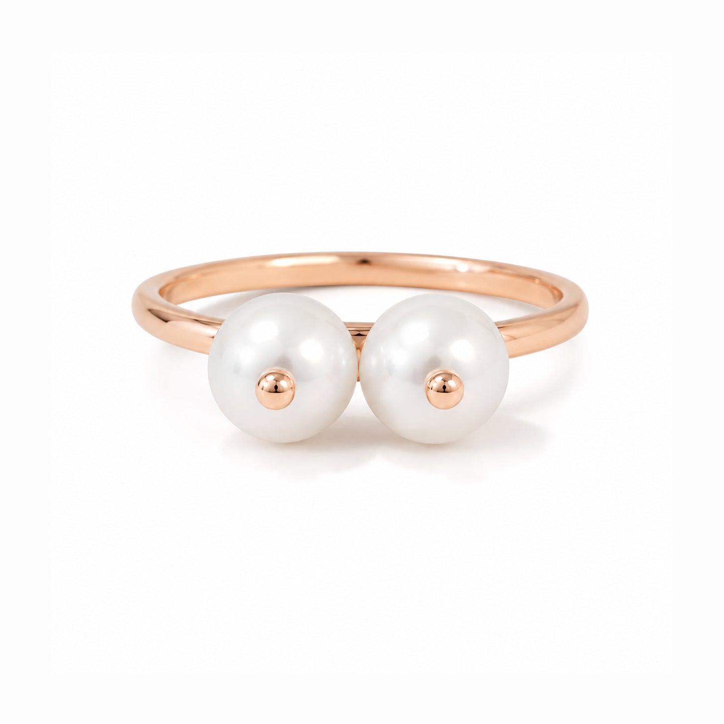 Cultured White Freshwater Pearl 14K Gold Seins Ring