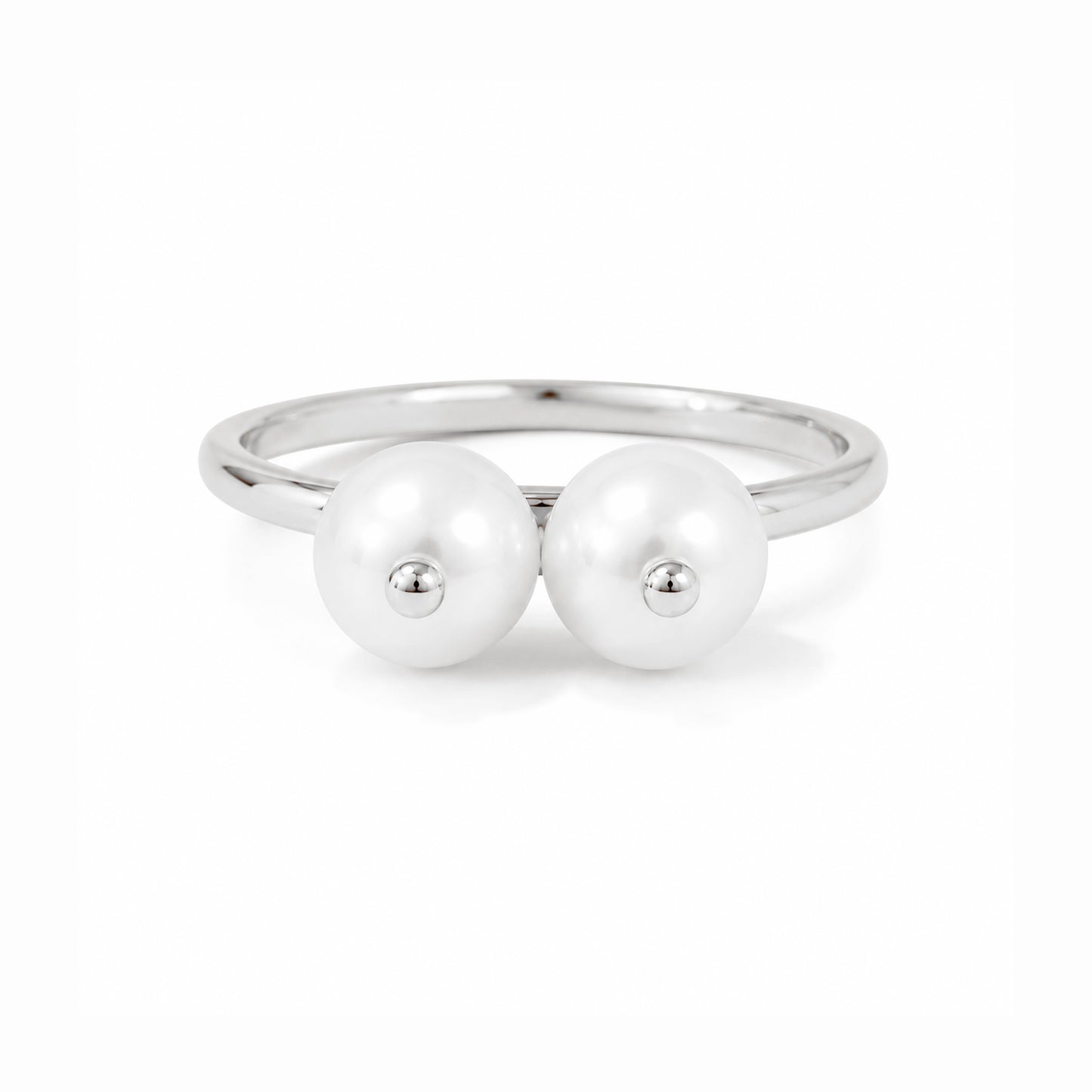 Cultured White Freshwater Pearl 14K Gold Seins Ring