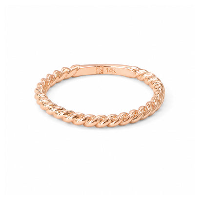 14K Gold Braided Rope Band Eternity Ring