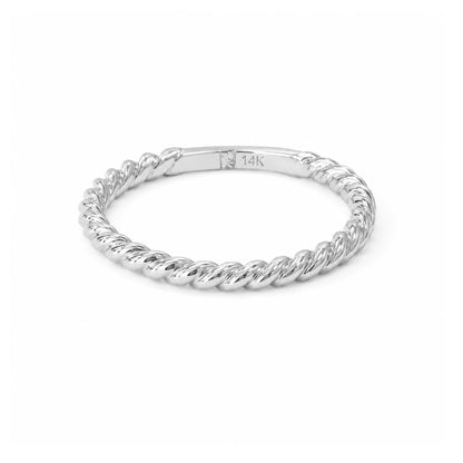 14K Gold Braided Rope Band Eternity Ring