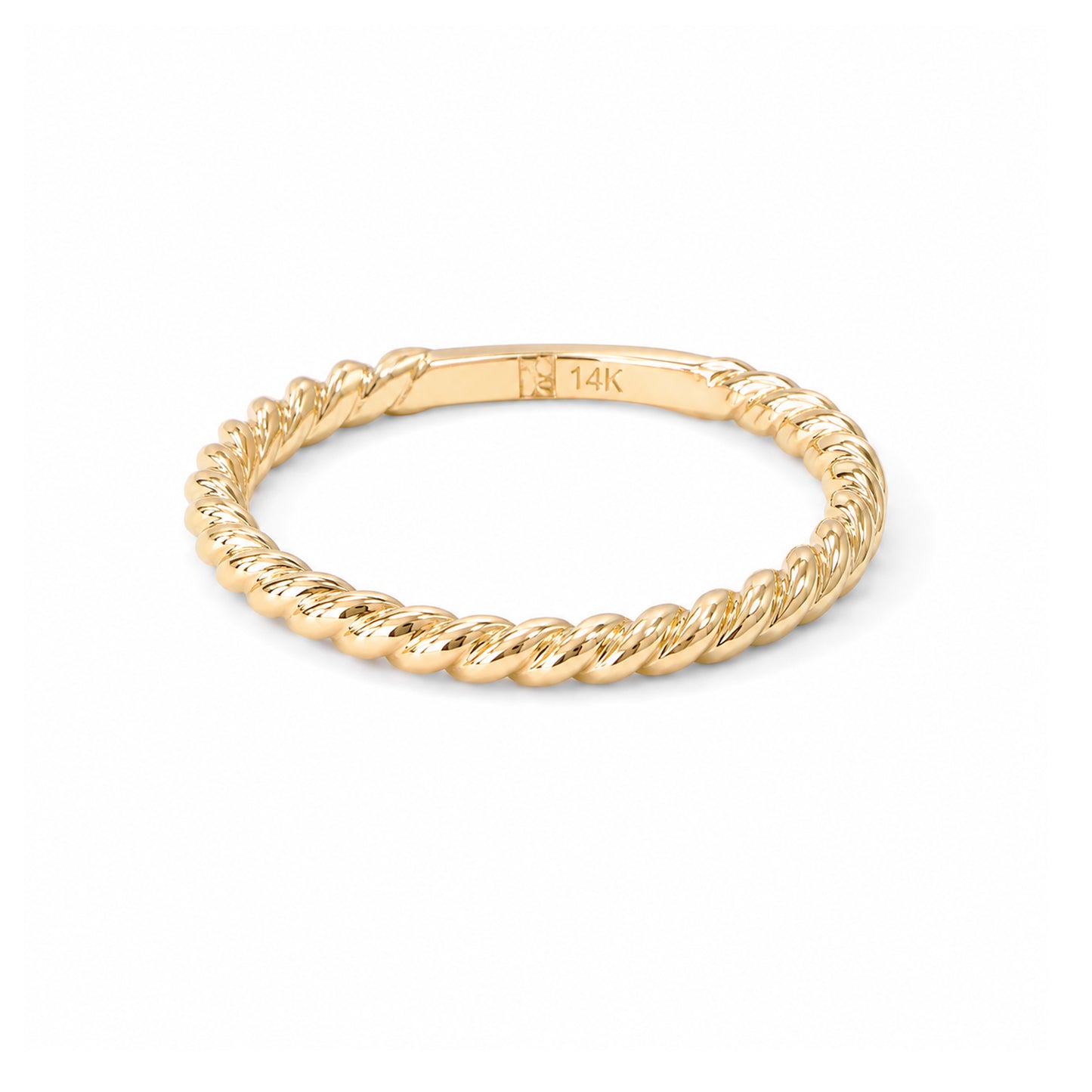 14K Gold Braided Rope Band Eternity Ring