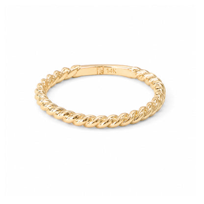 14K Gold Braided Rope Band Eternity Ring