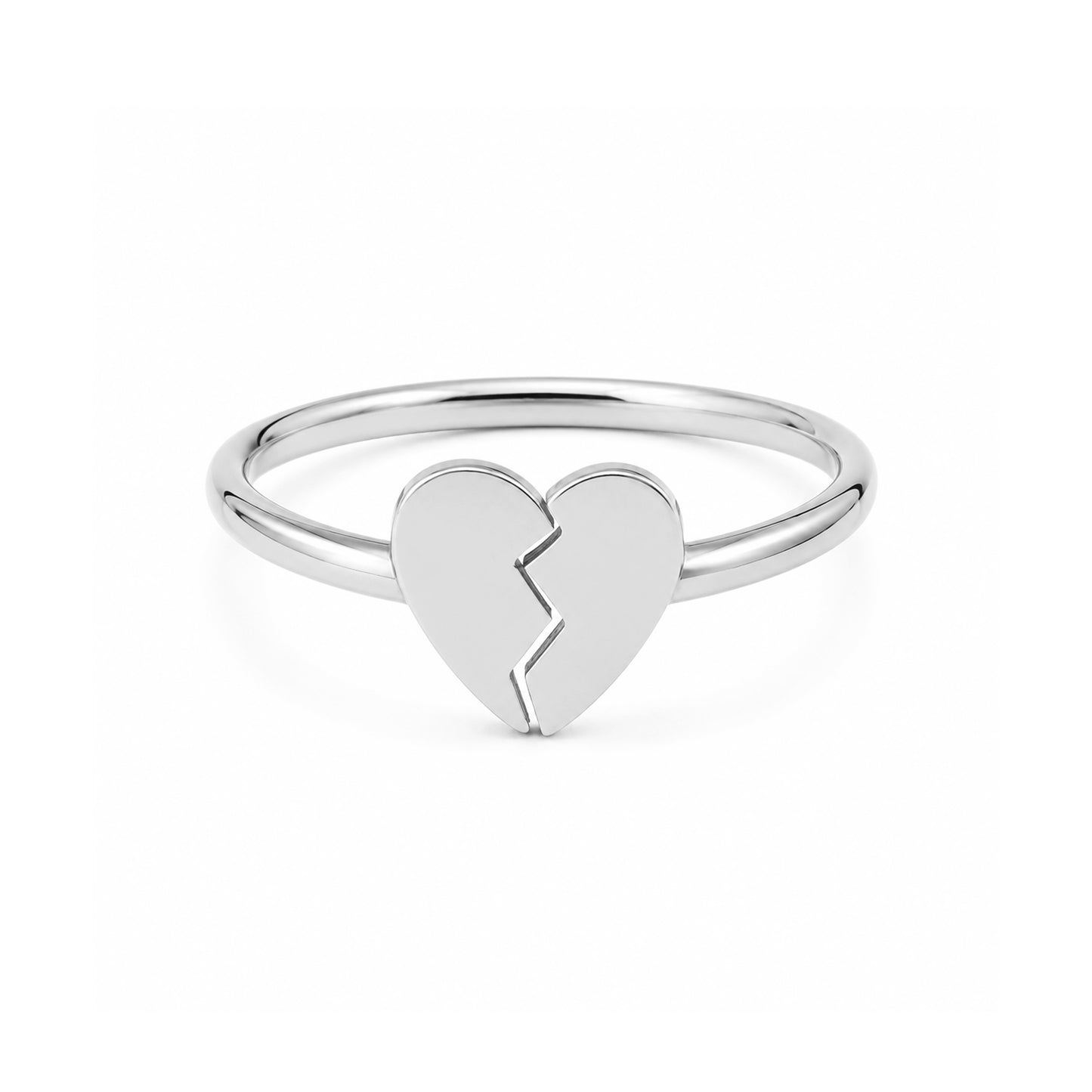 14K Gold Broken Heart Emoji Ring