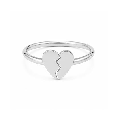 14K Gold Broken Heart Emoji Ring