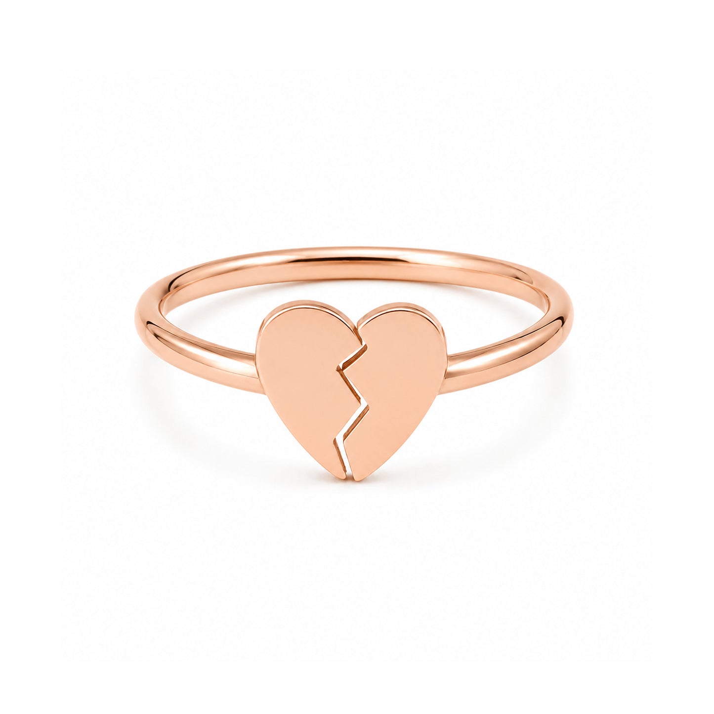 14K Gold Broken Heart Emoji Ring