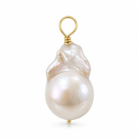 14K Gold Baroque Fireball Freshwater Cultured Pearl Pendant
