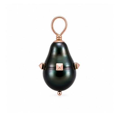 14K Gold Spiked Orbit Baroque Tahitian Cultured Pearl Pendant