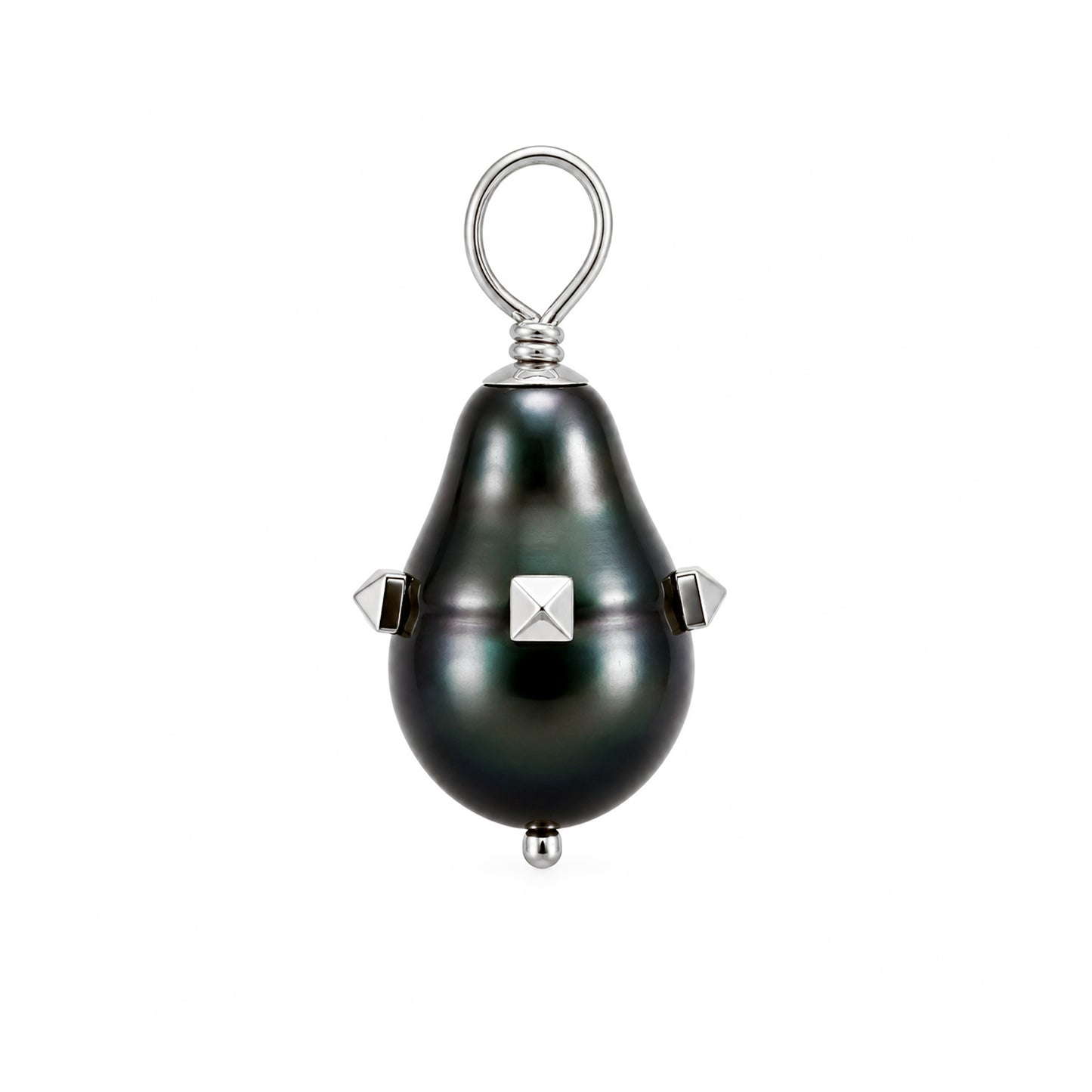 14K Gold Spiked Orbit Baroque Tahitian Cultured Pearl Pendant