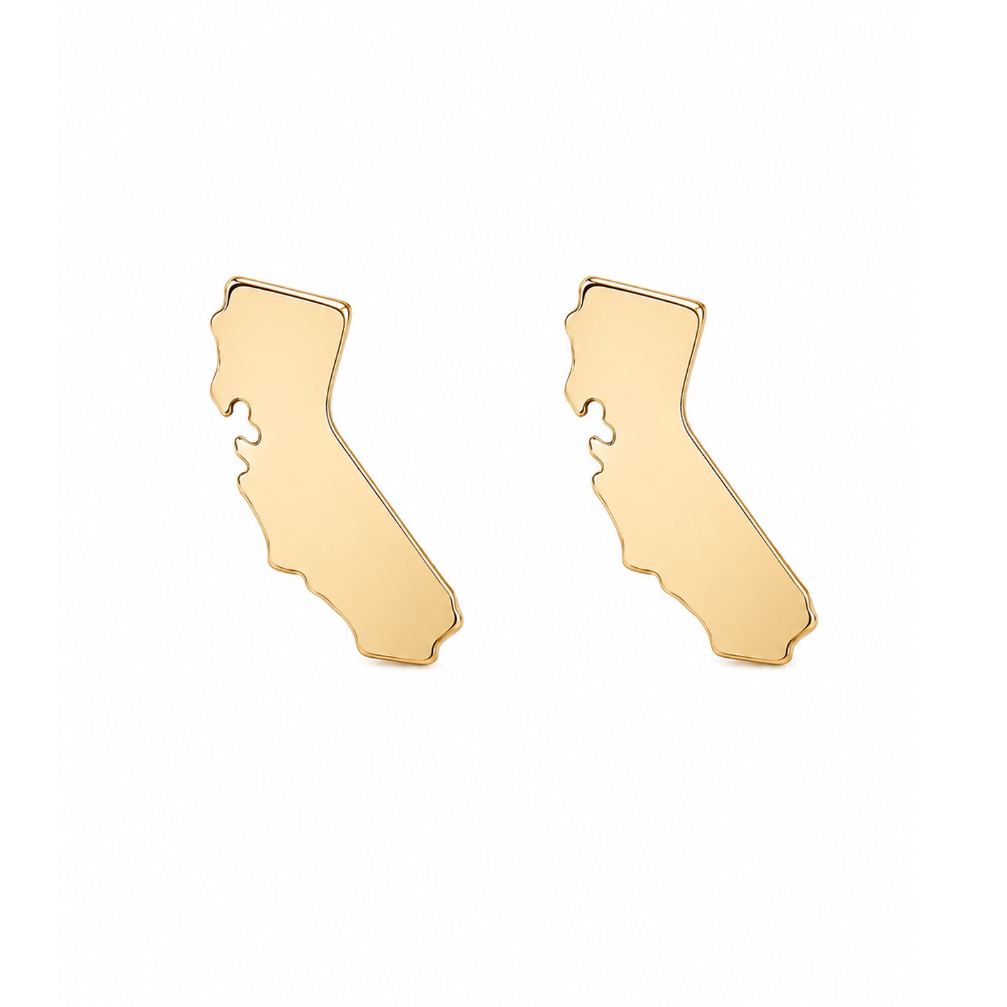 14K Gold California State Stud Earring