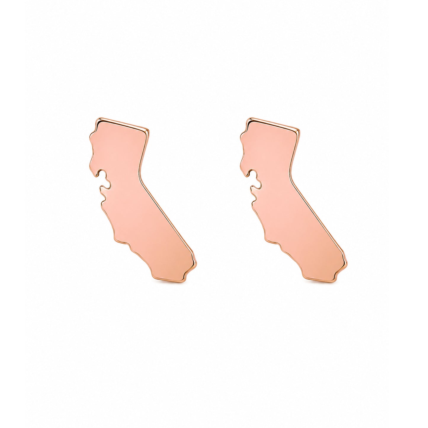 14K Gold California State Stud Earring