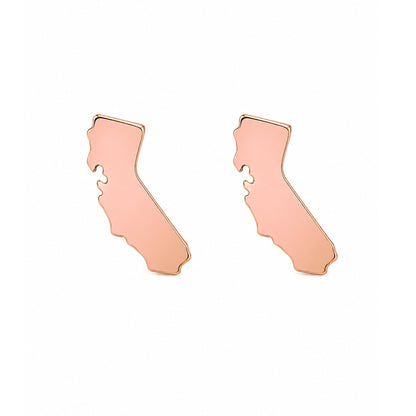 14K Gold California State Stud Earring
