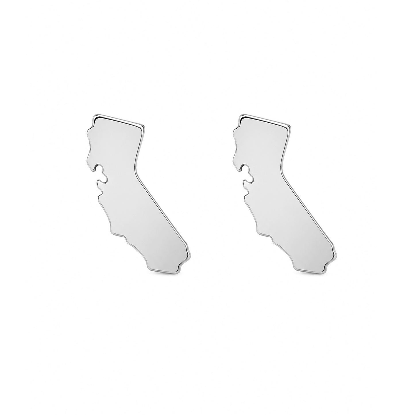 14K Gold California State Stud Earring