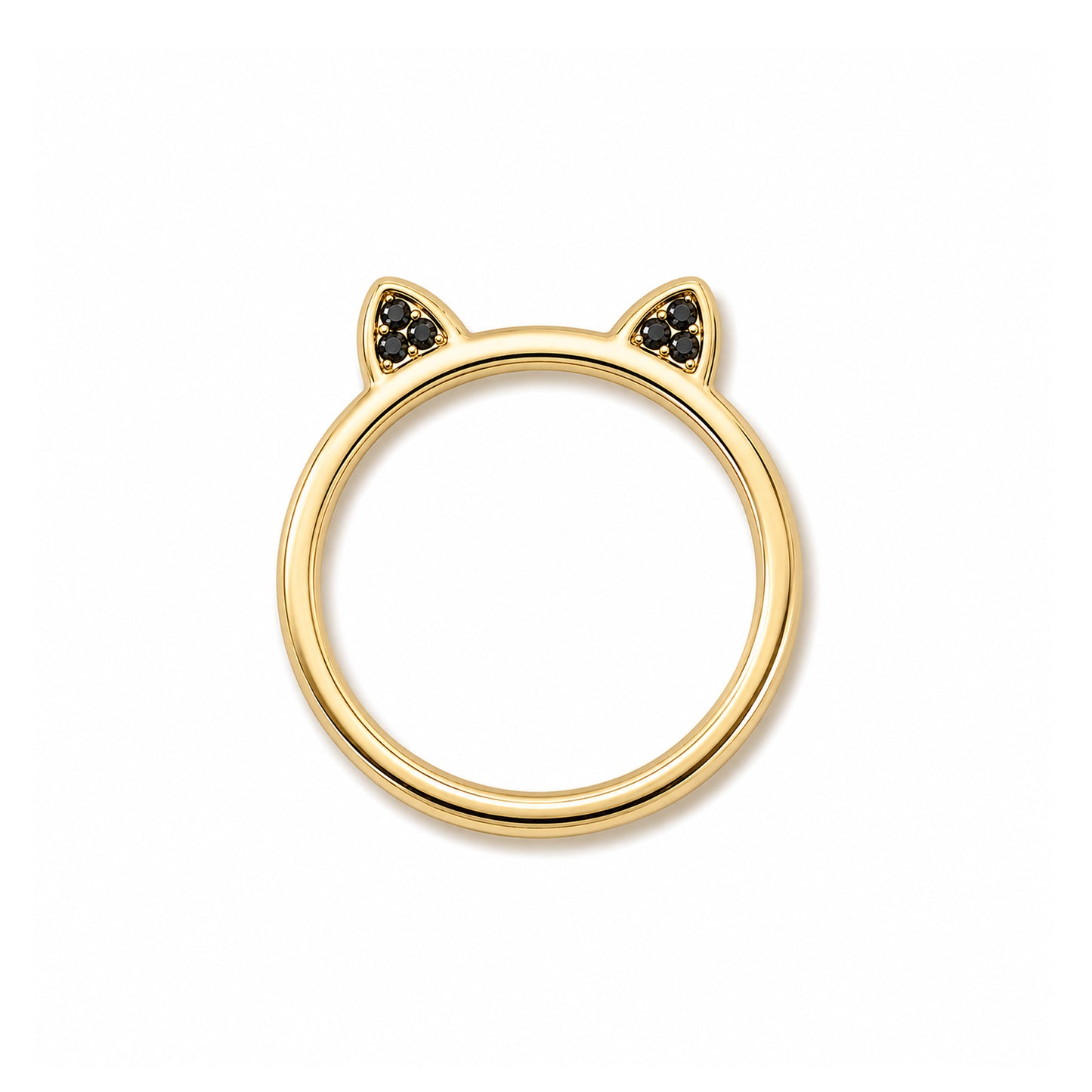 14K Gold Pavé Black Diamond Kitty Ring