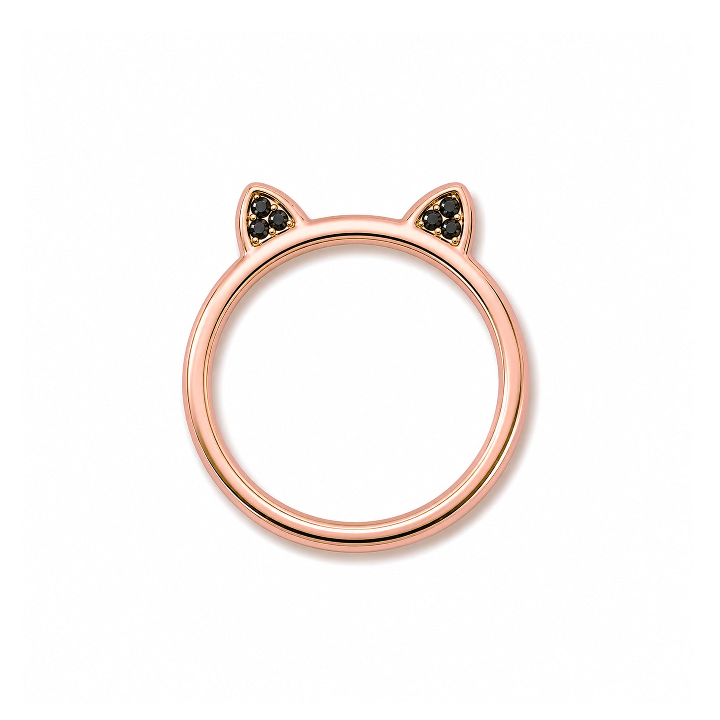 14K Gold Pavé Black Diamond Kitty Ring