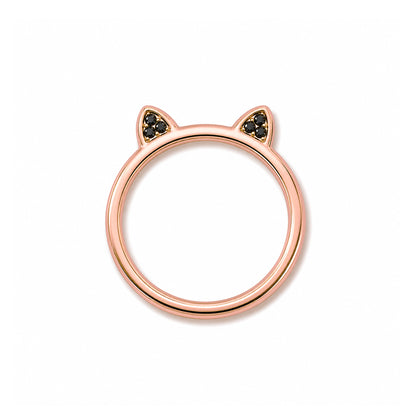 14K Gold Pavé Black Diamond Kitty Ring