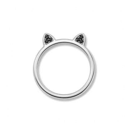14K Gold Pavé Black Diamond Kitty Ring