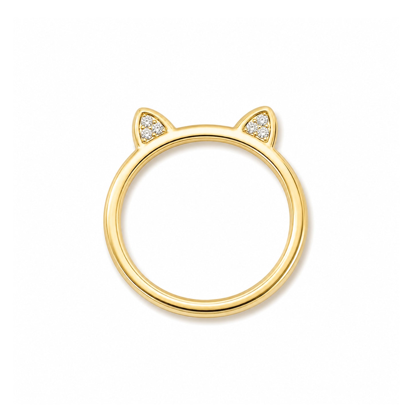 14K Gold Pavé Diamond Kitty Ring