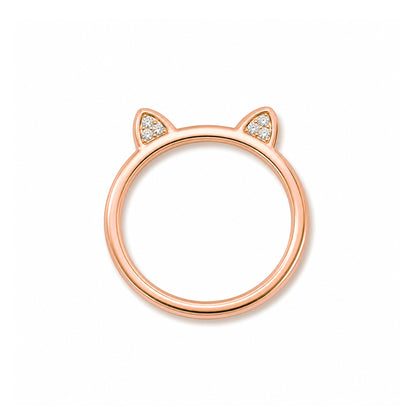 14K Gold Pavé Diamond Kitty Ring