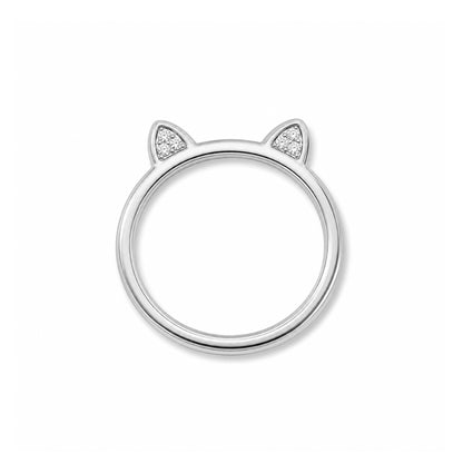 14K Gold Pavé Diamond Kitty Ring