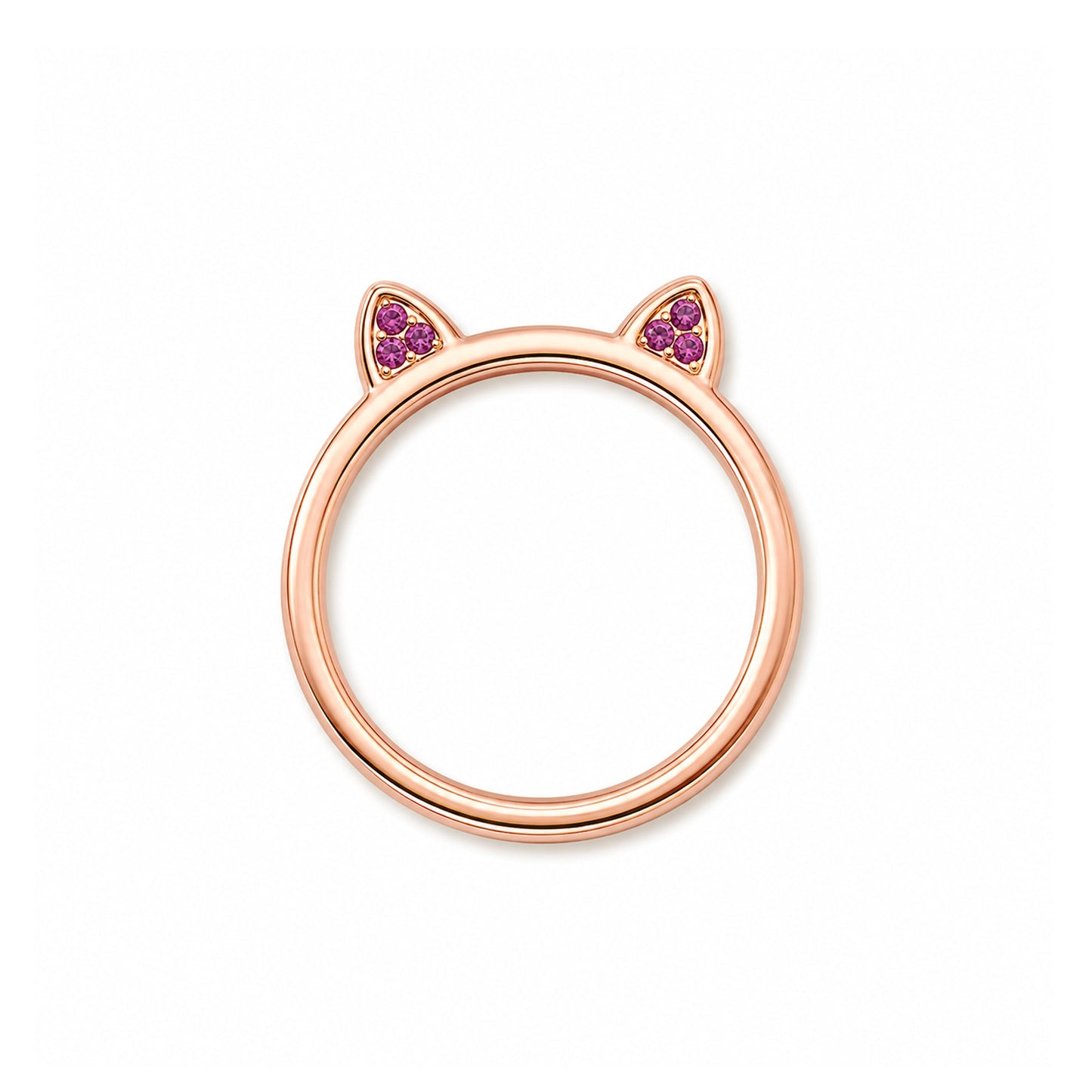 14K Gold Pavé Pink Sapphire Kitty Ring