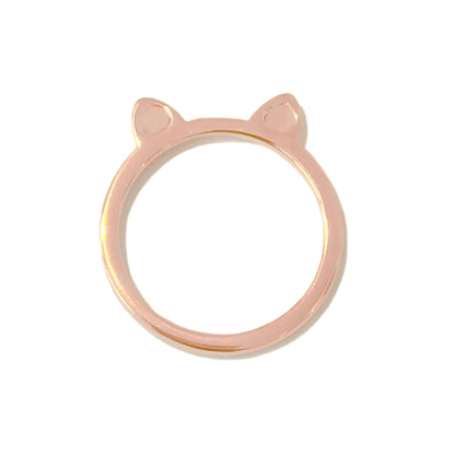 14K Gold Kitty Cat Ears Ring