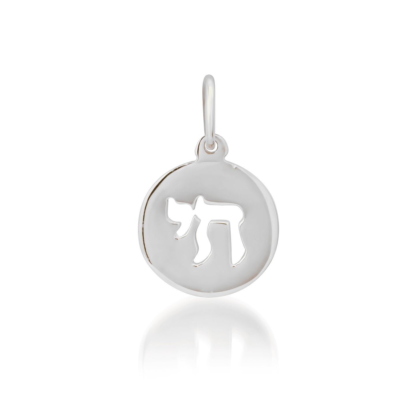 14K Gold Hebrew Chai Medallion Charm Pendant